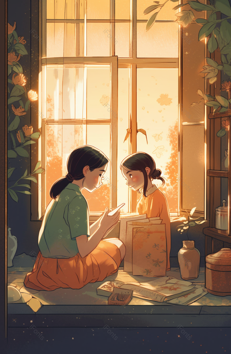 阳台识字感恩母亲节海报背景图,插画/手绘图,插画/手绘图库,插画/手绘图下载,插画/手绘